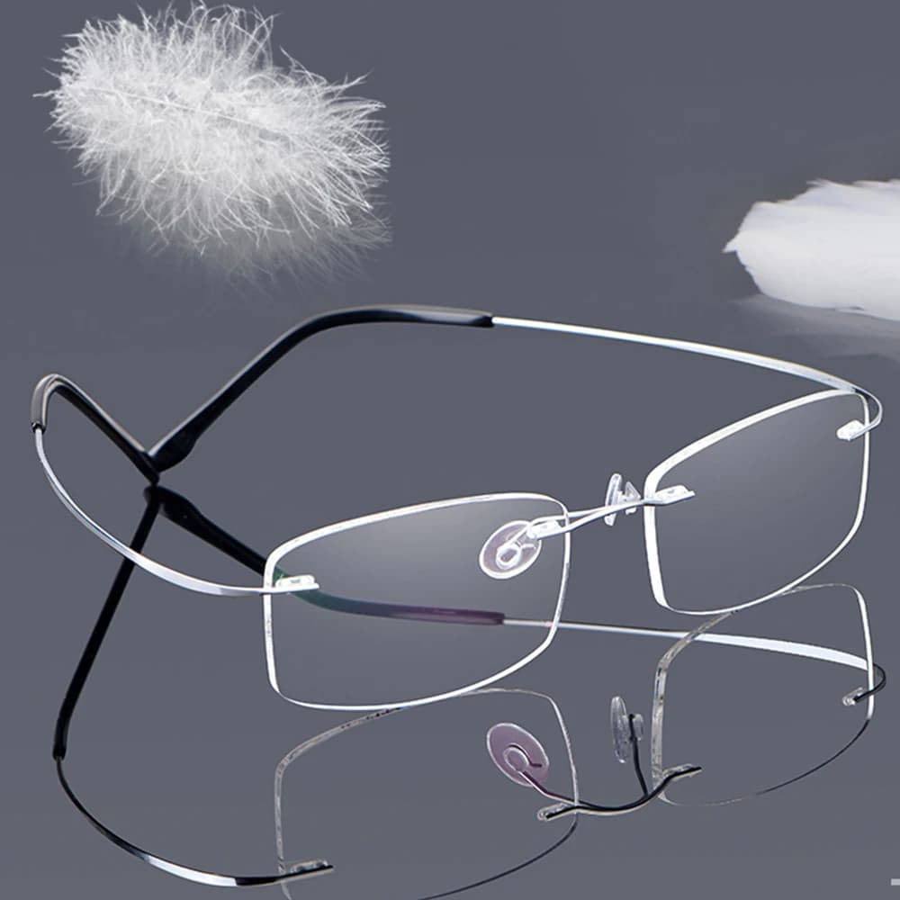 Nouveau B titane seulement 2G ultraléger élastique sans monture lunettes de lecture noir N argent ca