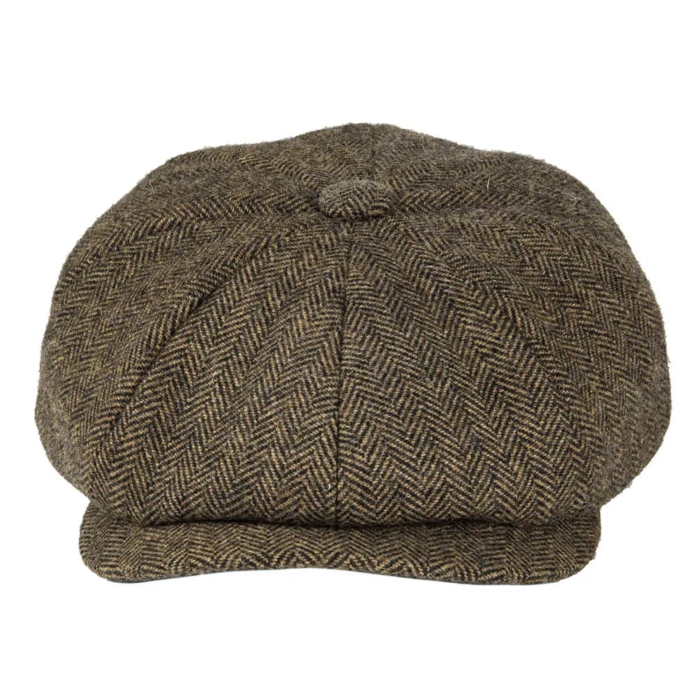 BOTVELA laine Tweed casquette gavroche à chevrons hommes britannique Gatsby rétro chapeau pilote cas