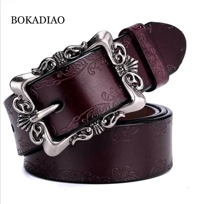 BOKADIAO ceinture en cuir véritable pour femmes chaudes Punk marque de luxe ceintures de créateur po