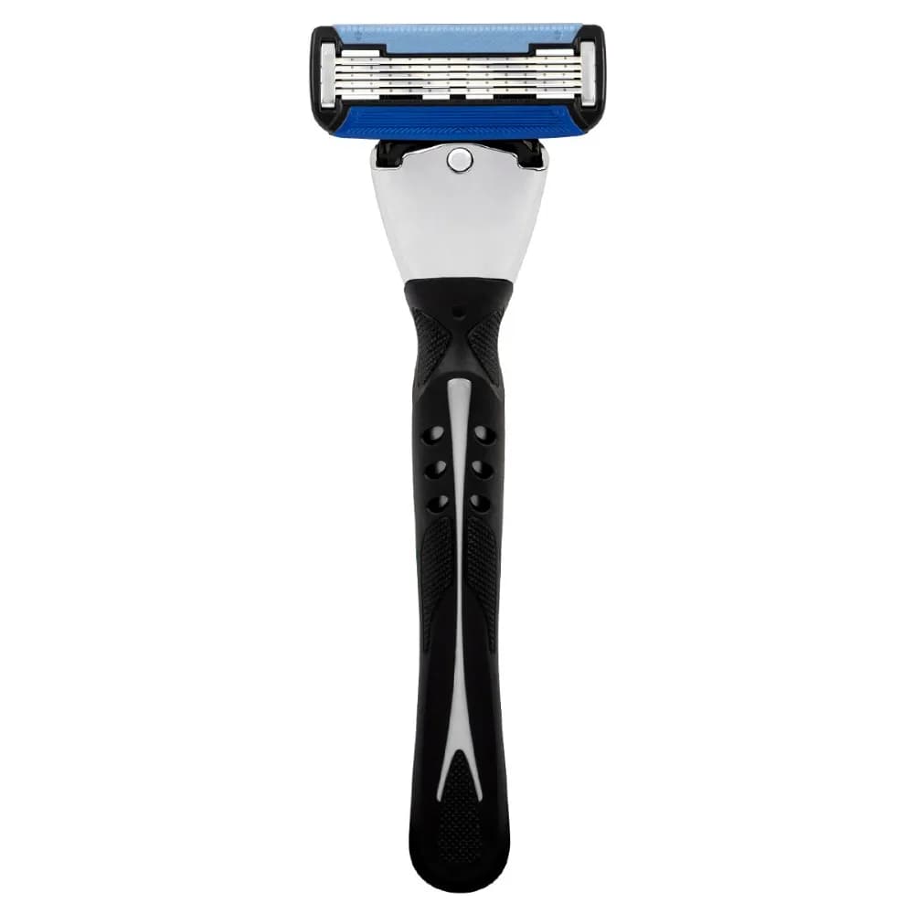 Qshave – rasoir Spider Man noir avec 6 lames, Design avec votre nom sur la poignée, 5 lames américai