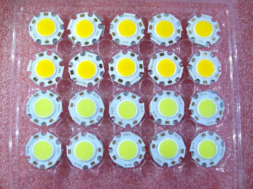 10 pièces COB 3W 5W 7W 10W led puce cob 240-1200lm côté 11-20MM puce à bord spots ampoule projecteur