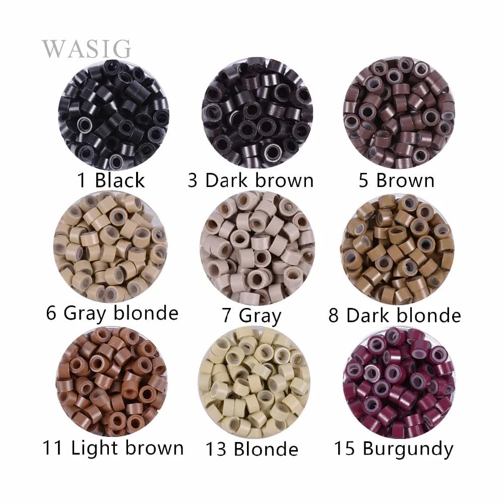 100 pièces 5.0*3.0*3.0mm Micro anneaux/liens/perles doublés de Silicone MICRO anneau lien sertissage