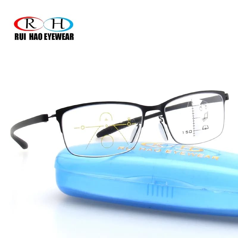 Lunettes progressives Anti-rayons bleus, pour lecture presbytie, monture à la mode, verres transpare