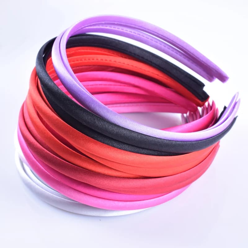 Bandes de sauna recouvertes de satin pour femmes, bricolage, tissu solide, bandeau en résine, bandea