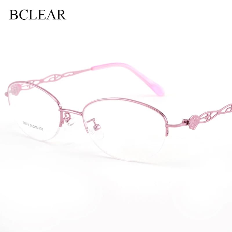 BCLEAR demi-monture alliage lunettes cadre optique Prescription Semi-jante lunettes cadre pour lunet
