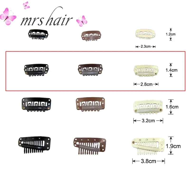 50pcs 2.8cm Extensions de cheveux pince pinces à cheveux pour cheveux Snap Clips avec Silicone dos p