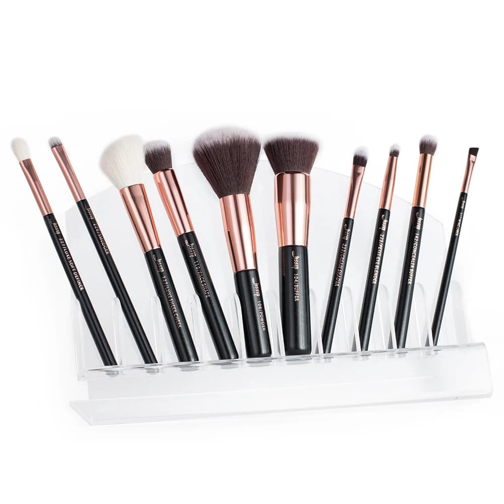 Jessup – pinceaux de maquillage synthétiques naturels, 10 pièces, poudre de fond de teint, Blush, fa