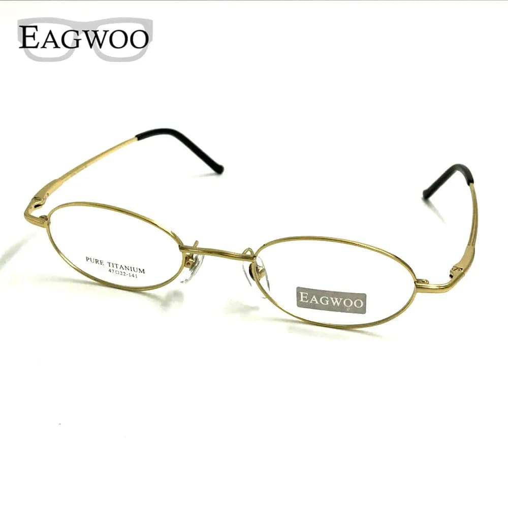 Lunettes en titane pur, petit cadre optique adapté aux lunettes de Prescription de puissance haute r