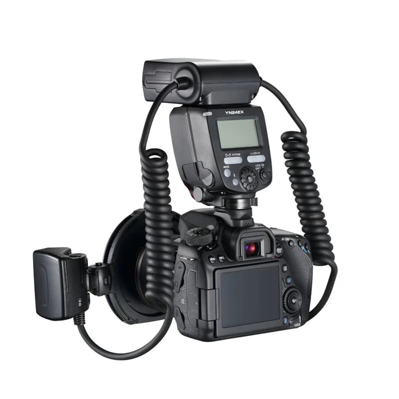 YONGNUO – anneau Macro Flash YN24EX Speedlite, Double tête, lumière LED, pour appareil photo Canon S