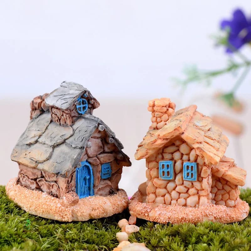Maison en pierre, château, elfe, Miniature, féerique, Mini artisanat, Micro aménagement paysager, ac