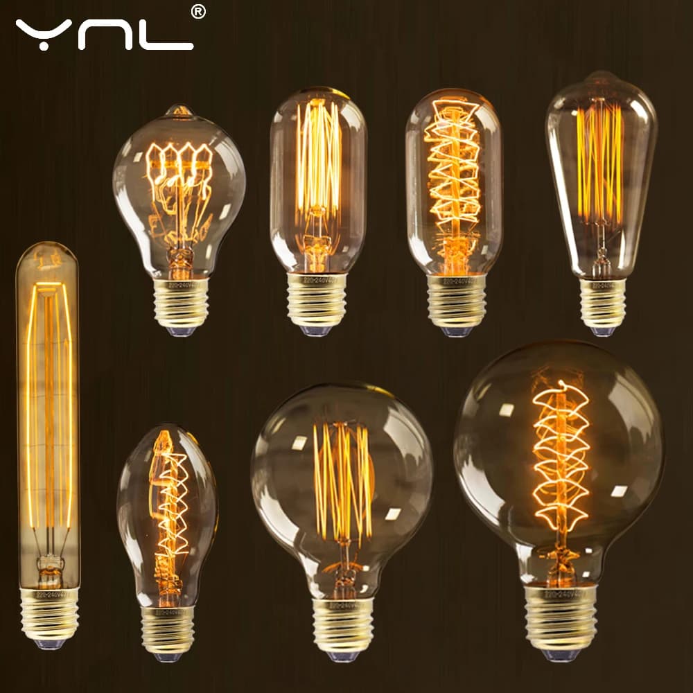 Ampoule Edison rétro Vintage E27 40w 220v, Ampoule Vintage, lampe Edison à Filament, ampoule à incan