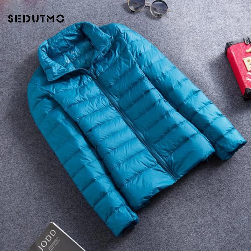 SEDUTMO-Doudoune Ultra Légère en Duvet de Canard pour Femme, Manteau Court, Chaud, Fin, Noir, Printe