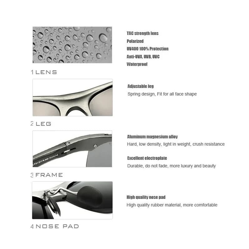 VEITHDIA lunettes de soleil polarisées Vintage pour hommes femmes UV400 Sport lunettes de conduite e