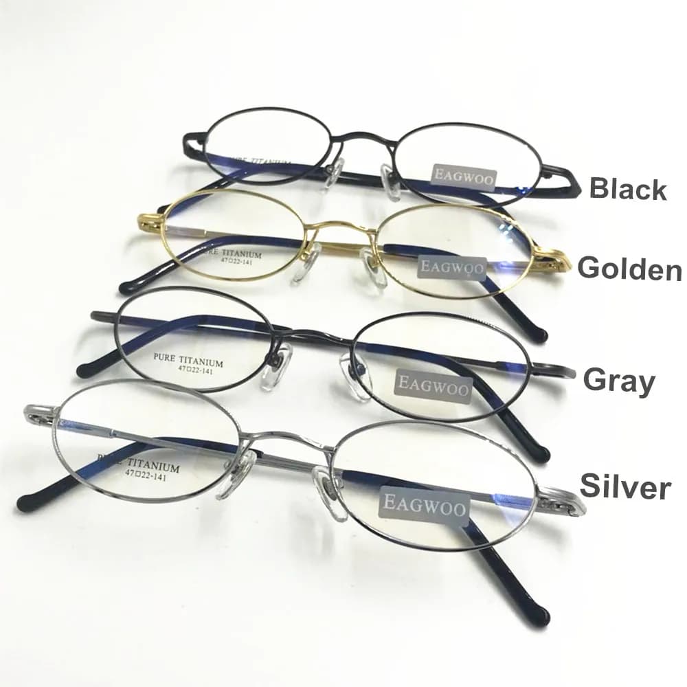 Lunettes en titane pur, petit cadre optique adapté aux lunettes de Prescription de puissance haute r