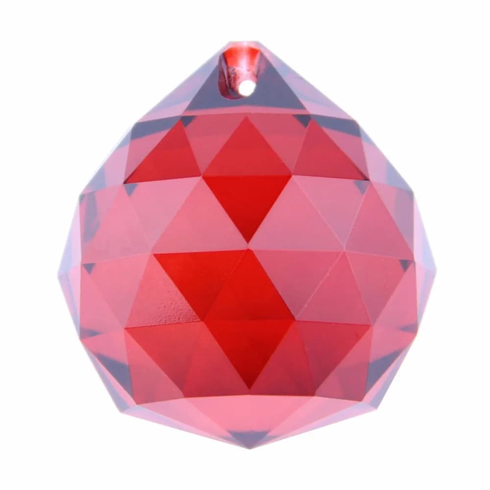 Boule de lustre en cristal K9 rouge/rose/noir/ambre, 15/20/30/40mm, pour suspendre des pendentifs de