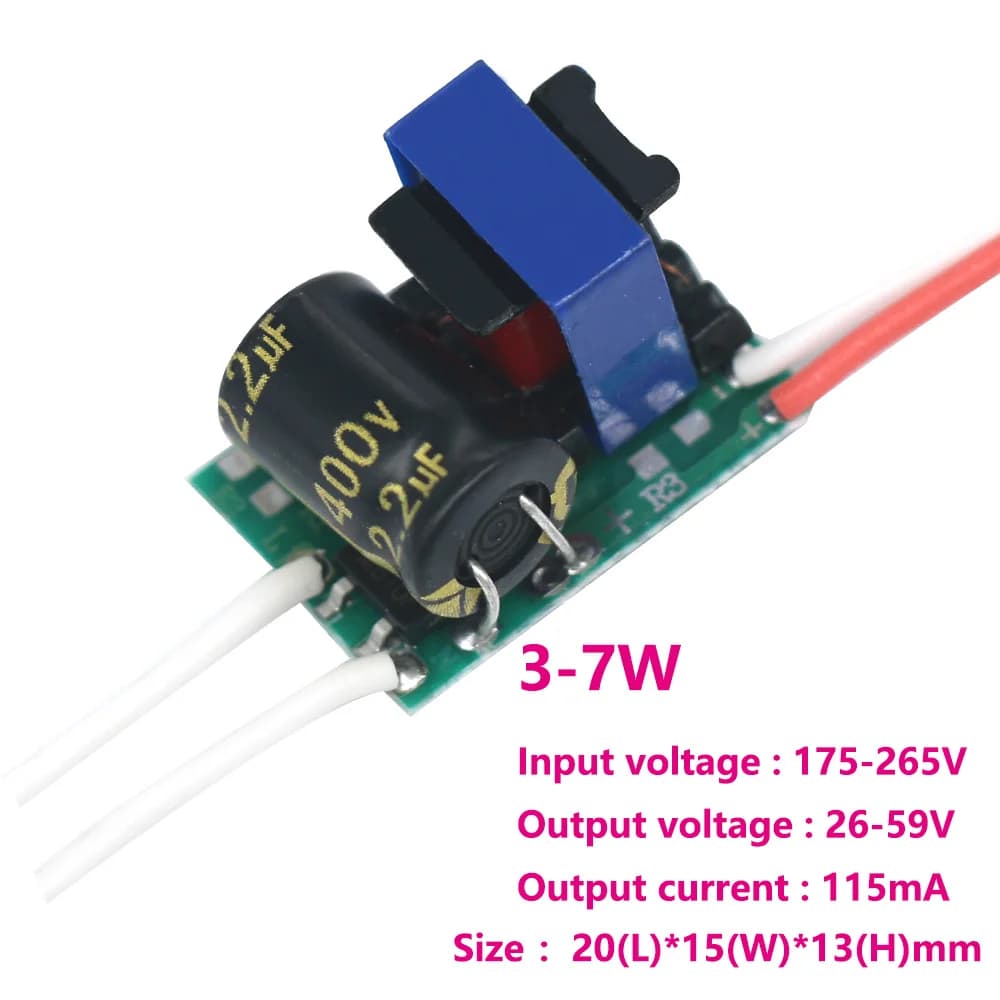 Alimentation LED, Pilote non isolé, TransDispositifs d'éclairage, 3-7W, 7-9W, 9-12W, 12-18W, 18-24W,