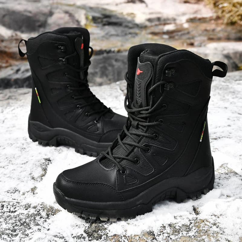 Hiver femmes haut de gamme en plein air en cuir en peluche chaussures de randonnée Trekking femme bo