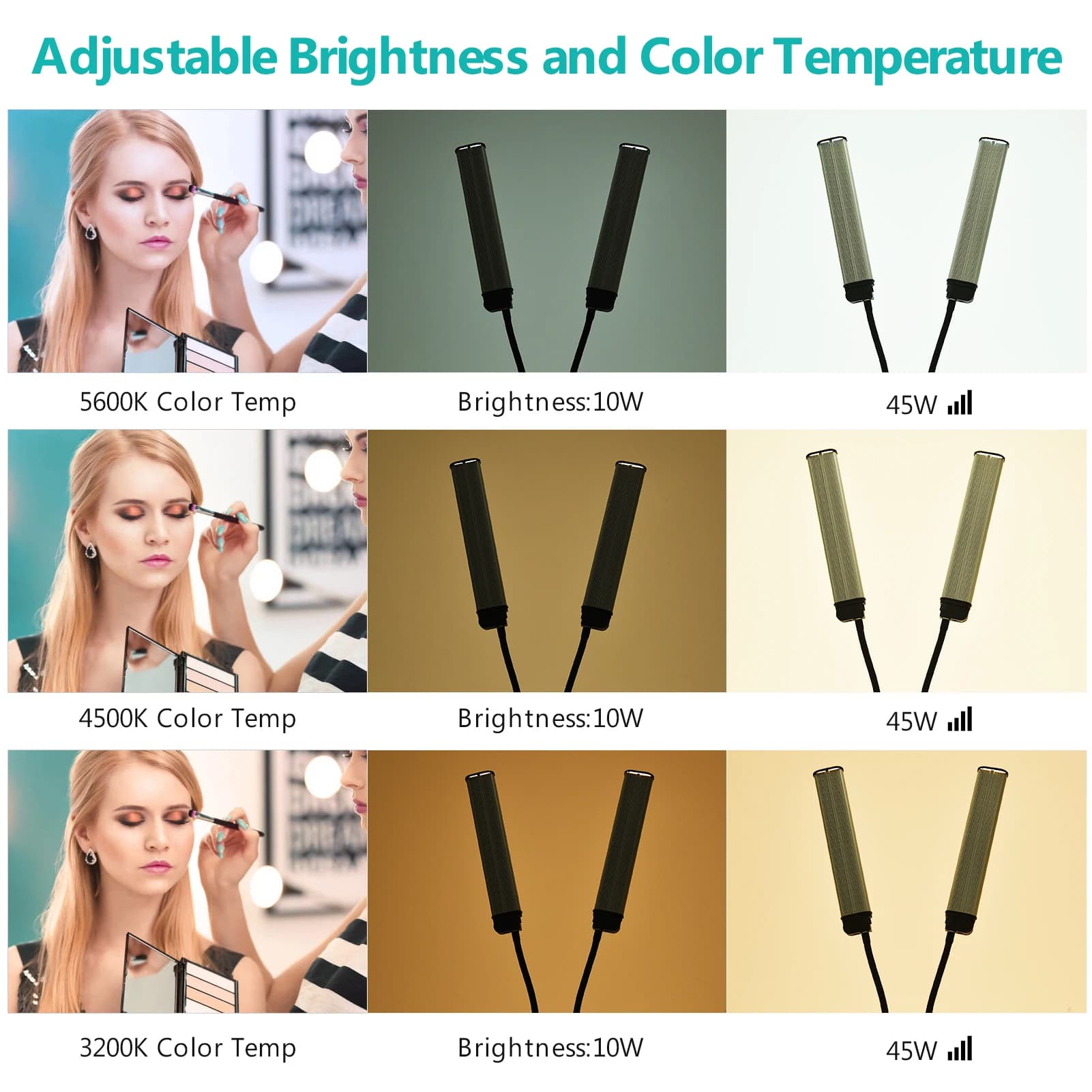 Lumière de remplissage LED Flexible à Double bras, bicolore, variable, lumière vidéo, 3 Modes d'écla