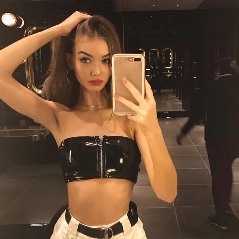 Nouveau fermeture éclair en cuir bustiers Sexy femmes sans bretelles Boob bustiers soutien-gorge été