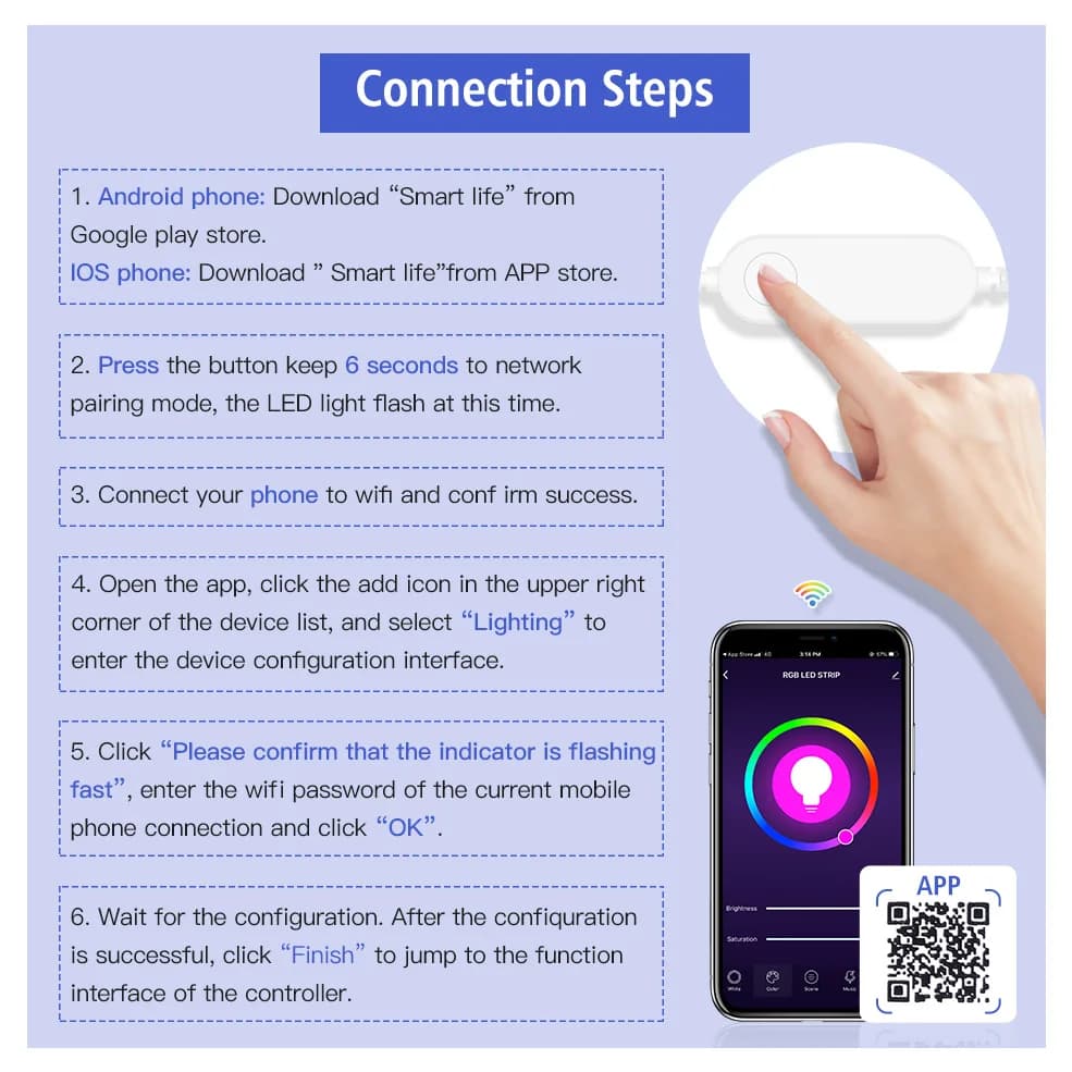 Tuya – contrôleur WiFi RGB 12-24V, variateur de vie intelligent pour bande LED 3 broches WS2811 4 br