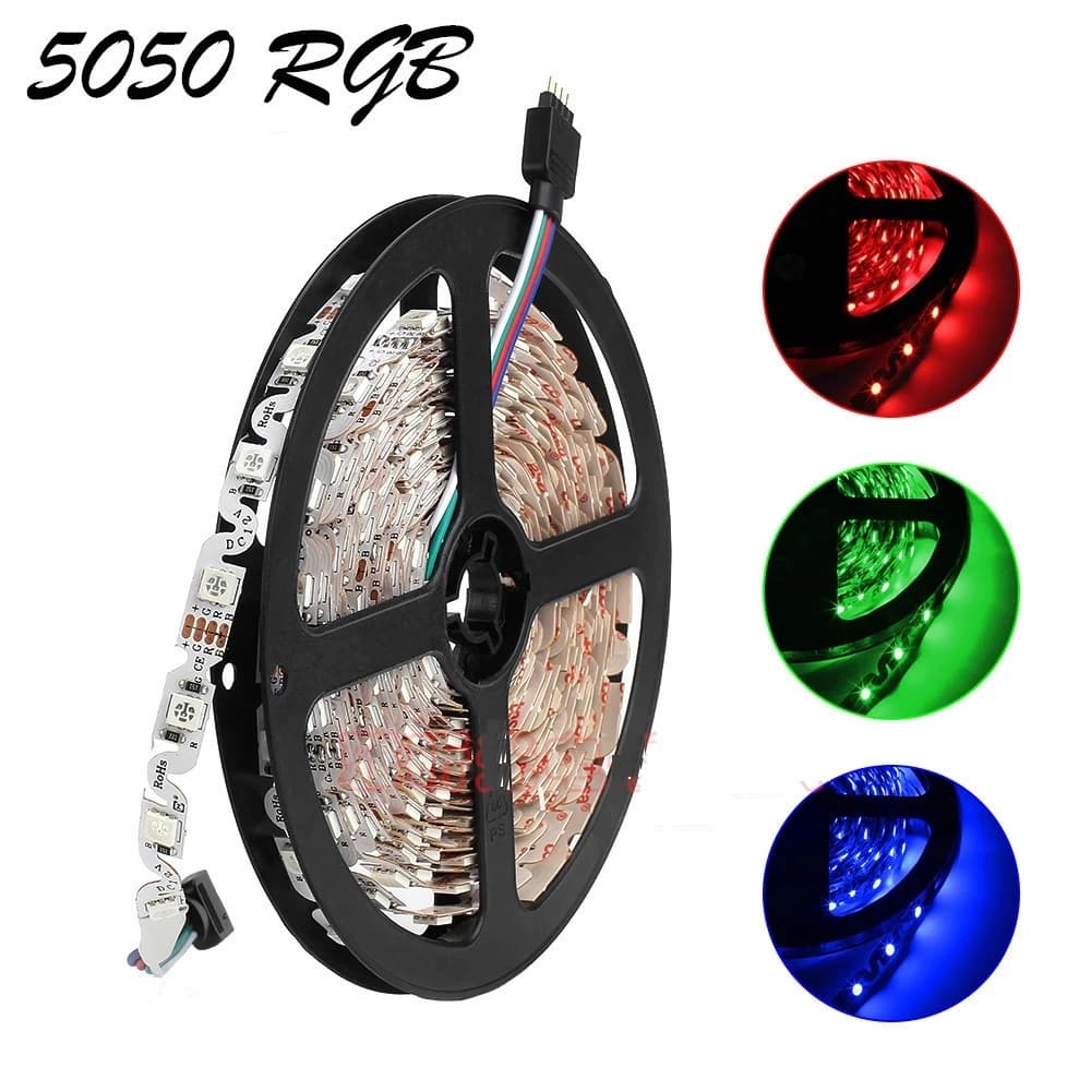 Bande LED Flexible en forme de S, 5m, 12V, 24V, 5050 RGB, blanc chaud, blanc, 60LED/m, canal de plia