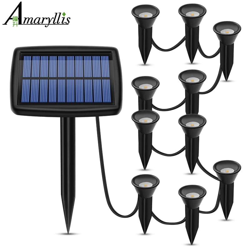 Lampes solaires encastrées 10 en 1, éclairage d'extérieur étanche, éclairage paysager pour cour, pas