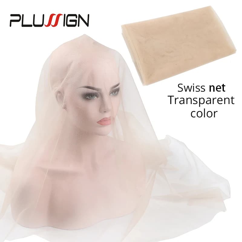 Plussign 1/4 Yard cheveux tissage filet haut suisse dentelle matériel sous-sol fond de teint toupet 