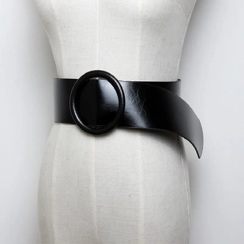 Ceinture en cuir blanc pour femme, large, ronde, carrée, cool, qualité supérieure, jeans féminins, e