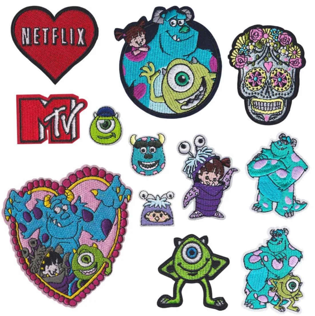 Patchs brodés de dessin animé mignon pour vêtements, autocollant de monstre Animal, Patch de fer sur