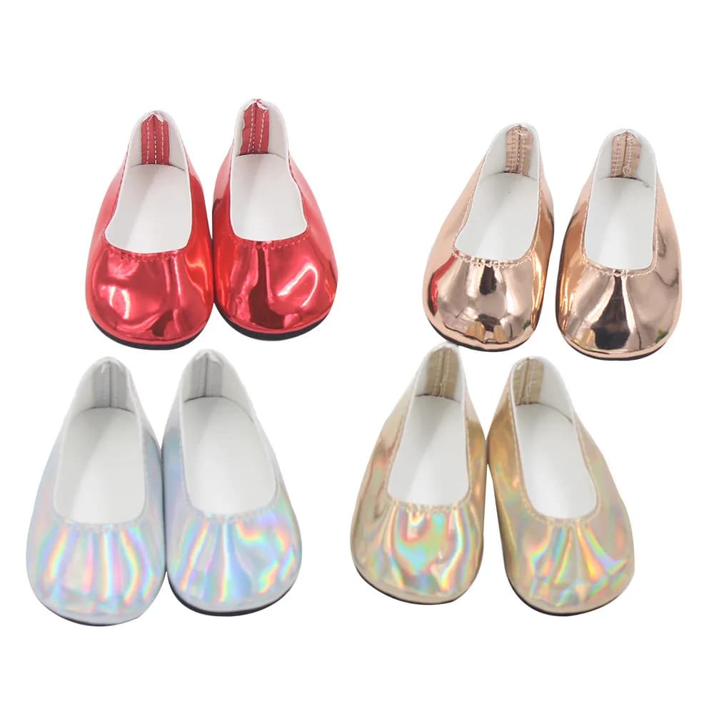 Chaussures de poupée simples et bon marché de 7cm, bottes faites à la main pour bébé américain de 18