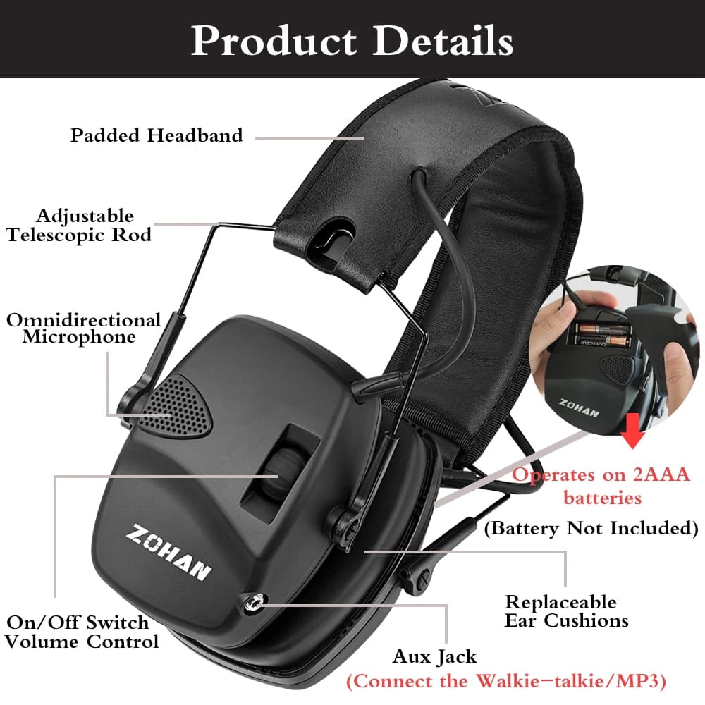 Cache-oreilles de tir électronique, casque tactique, Protection des oreilles, Anti-bruit, pour la ch