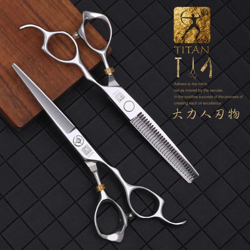 TITAN ciseaux de coiffeur ciseaux de salon de coiffure coupe de cheveux 440c ensembles de coiffure c