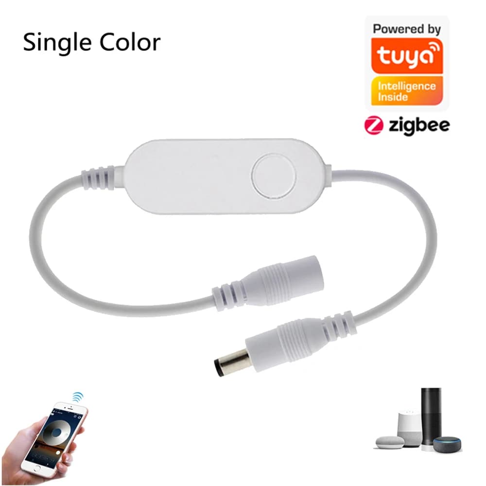 TUYA Zigbee – Mini contrôleur intelligent à intensité variable, 5V 12V 24V, contrôleur de bande LED 