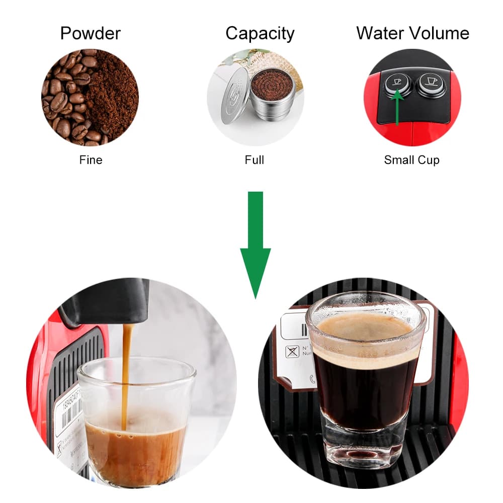 RECAFIMIL Capsule de café réutilisable en acier inoxydable dosettes de café rechargeables en métal p