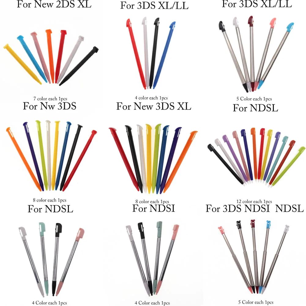Stylet à écran tactile en plastique et métal pour console de jeu Nintendo, stylo pour 3DS, 2DS, XL, 