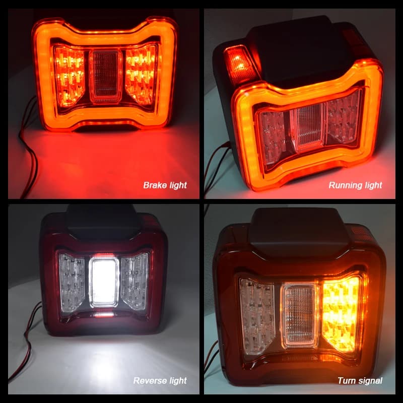 EURS 2x-enquêter Arrière LED pour Jeep Wrangler JL 2018-2021, Phares de Freinage, Feux de Jour