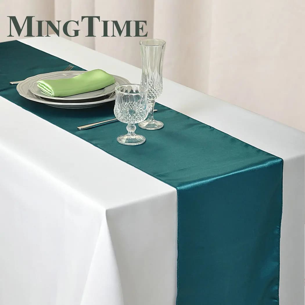 Chemin de Table en Satin 30cm X 275cm, fourniture de fête de mariage, maison de noël, café moderne, 