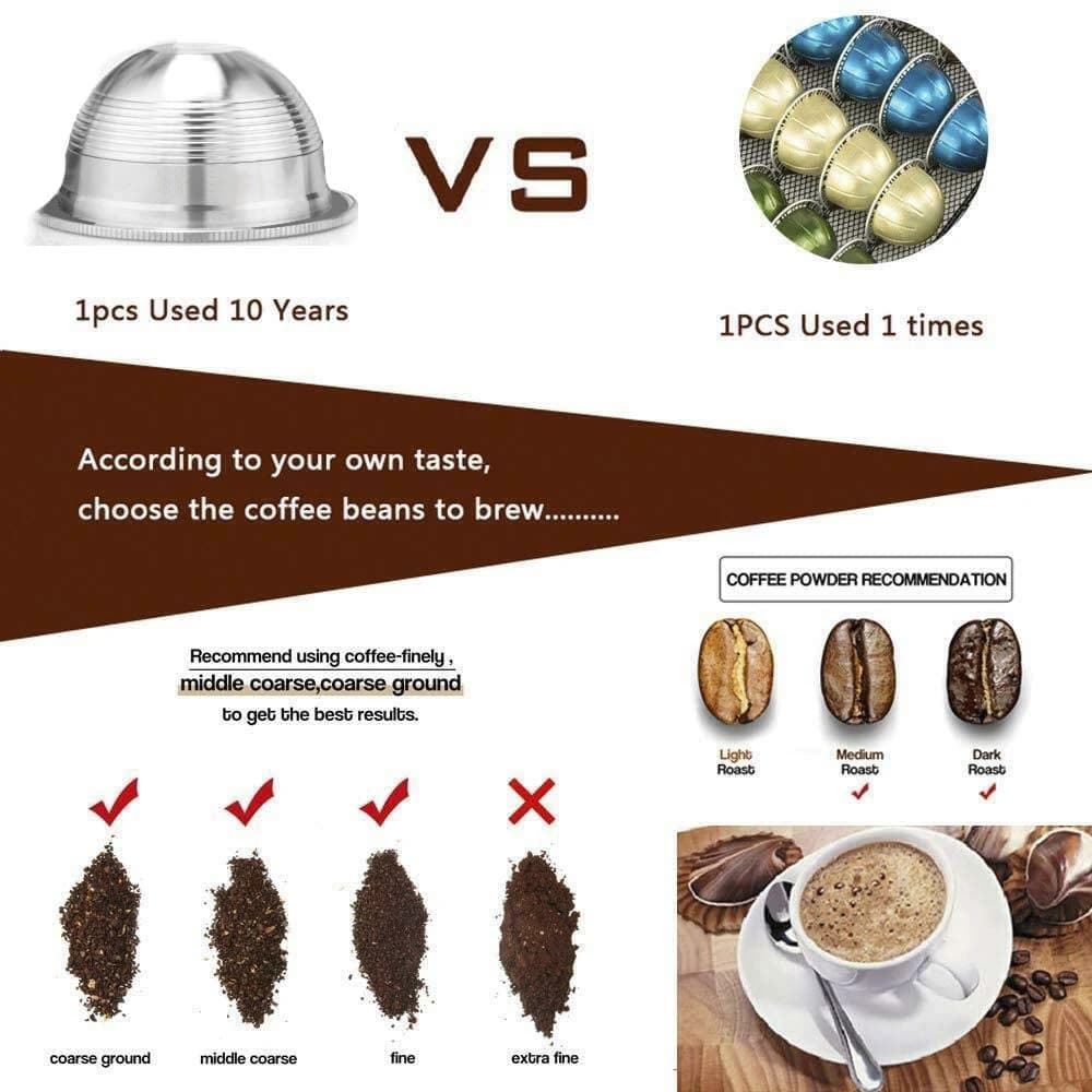 ICafilas-Capsules expresso rechargeables, Vertuoline et Vertuo, Acier inoxydable, Tous les jours, Fi