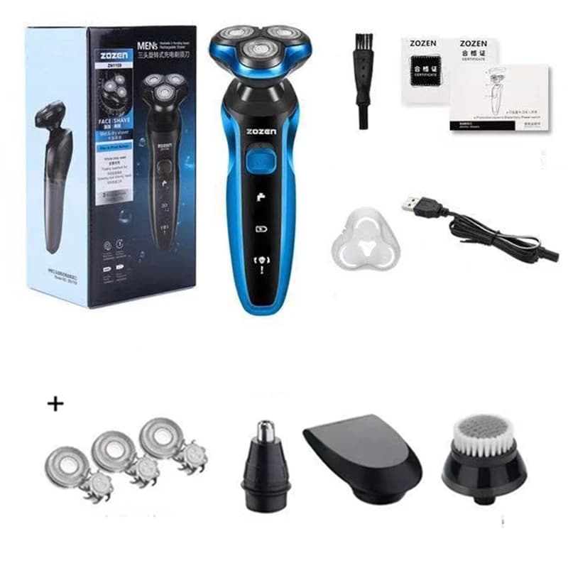 ZOZEN Rasoir électrique rechargeable, machine à raser, rasoir pour nettoyer la barbe, pour hommes, u