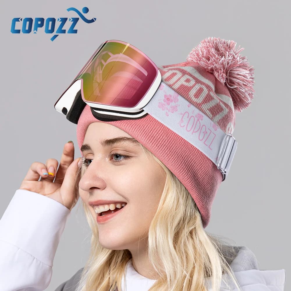 COPOZZ lunettes de Ski d'hiver professionnelles magnétiques à changement rapide Double couche Anti-b