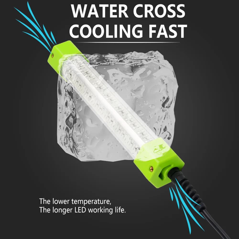 Lampe de pêche sous-marine SubSN, lumière LED haute puissance, aluminium, vert, blanc, bleu, jaune, 