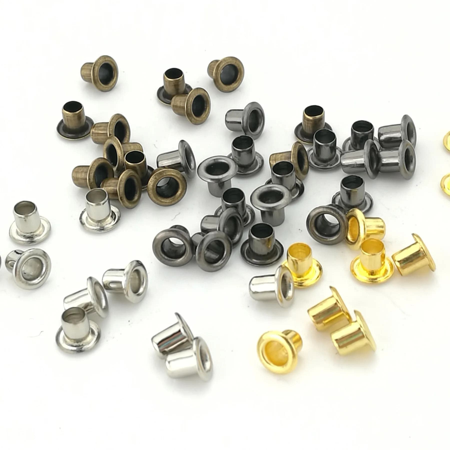 Rivets creux en laiton 1.0/1.5/2/2.5mm, avec trous de plaque suspendue, mini œillets, petit œillet e