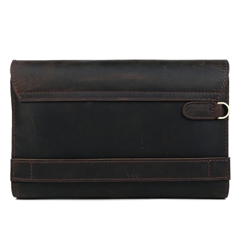 Grand portefeuille en cuir véritable pour homme, pocommuniste de jour, sac à main de style vintage, 