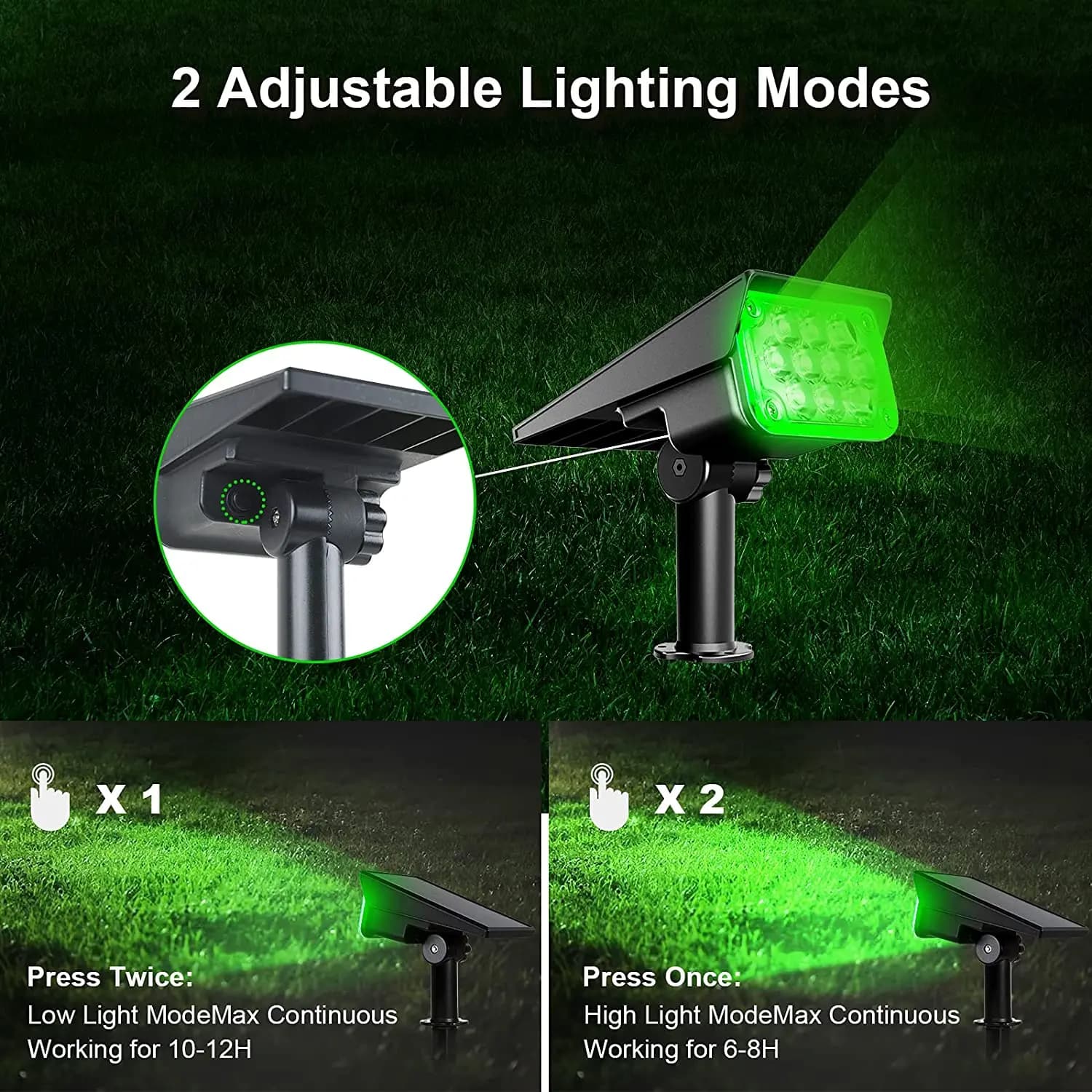 T-SUN projecteur solaire réglable lumière de jardin solaire IP65 énergie solaire lumière verte pour 