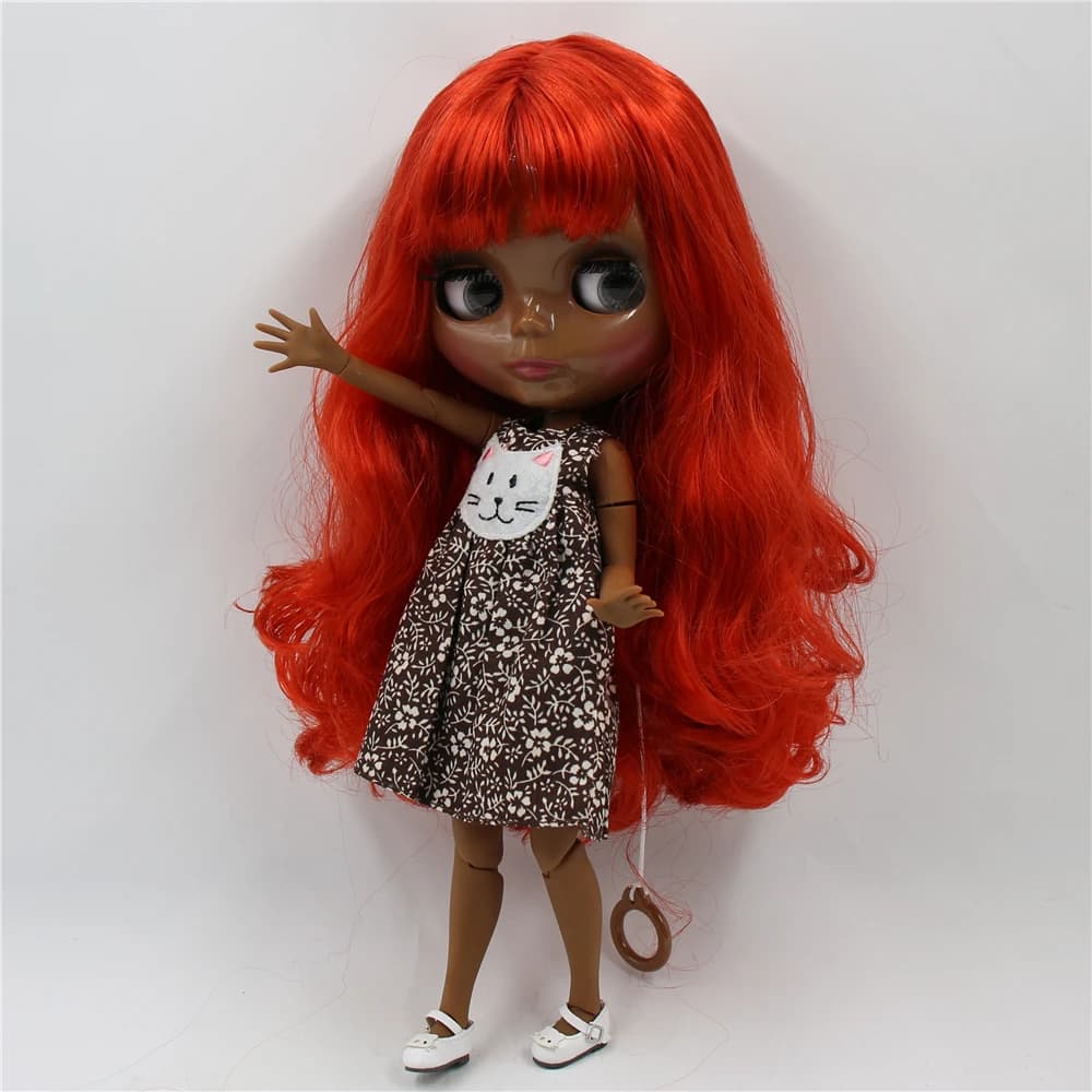 ICY DBS blyth – poupée nue à peau super noire, corps articulé, visage brillant, 30cm, anime, jouet, 