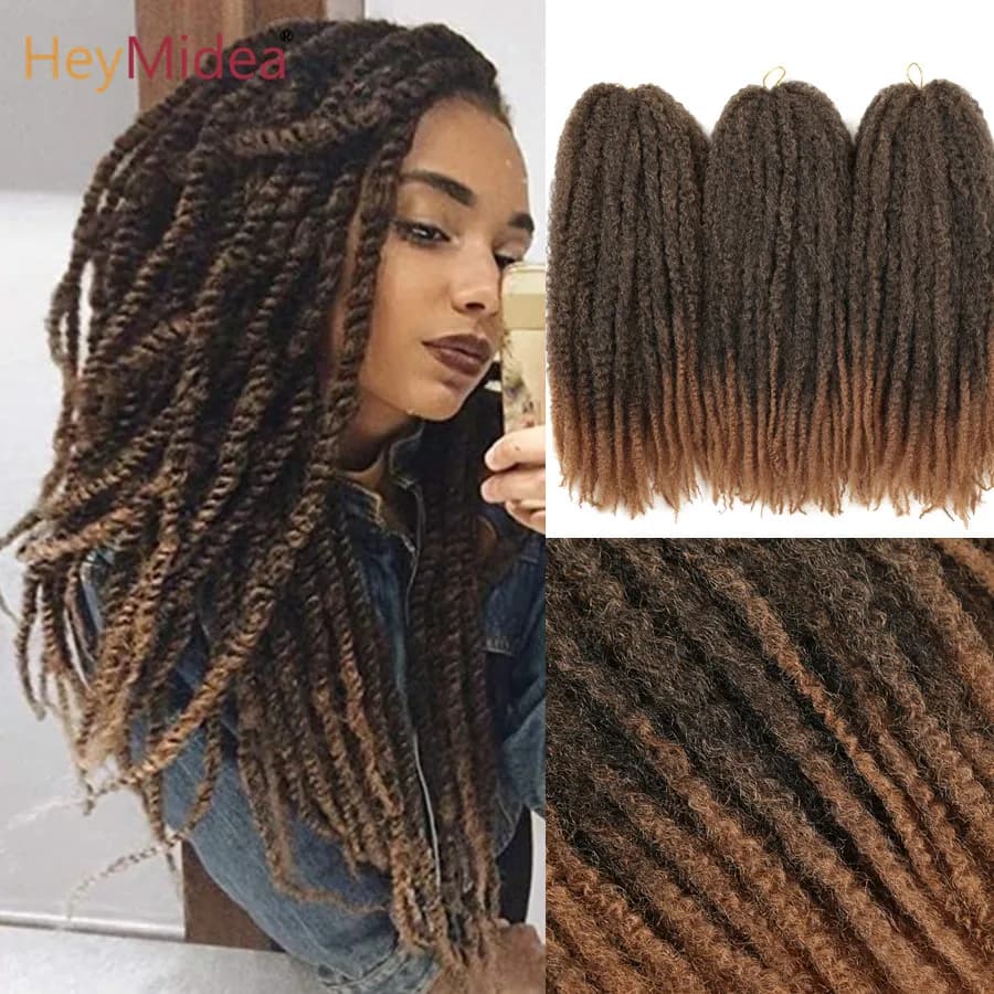 Cheveux Marley pour tresses, 18 pouces de long, Afro Kinky, extensions de cheveux synthétiques Kanek