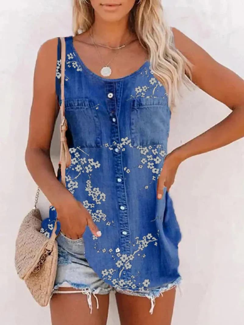 Économie décontractés en faux denim pour femmes, t-shirts à la mode, grand volants, glaçure précieus