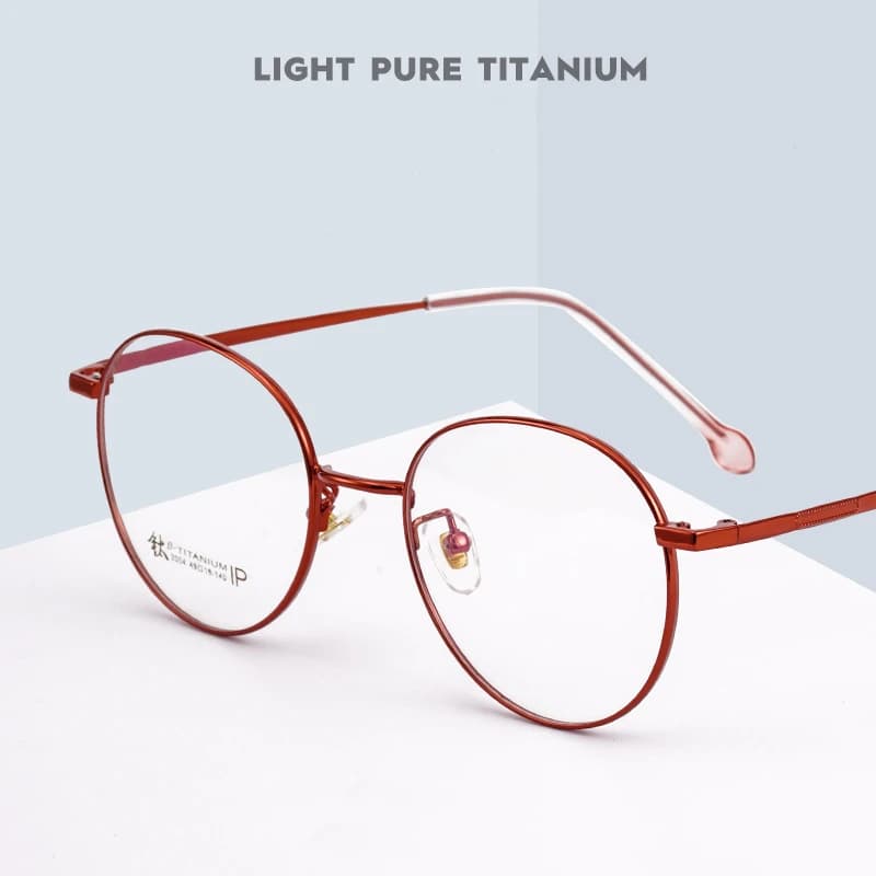 YIMARUILI Ultra léger pur titane lunettes cadre rétro rond décoratif optique Prescription lunettes c
