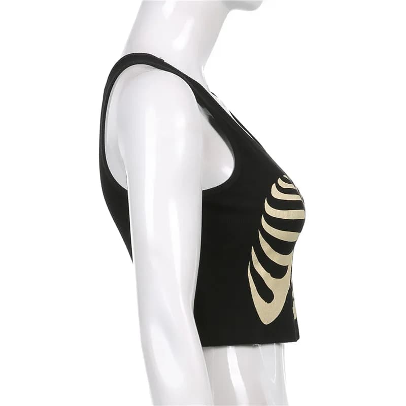 T-shirt gothique pour femmes, Streetwear décontracté, Harajuku, slim, à la mode, avec crâne, Y2K