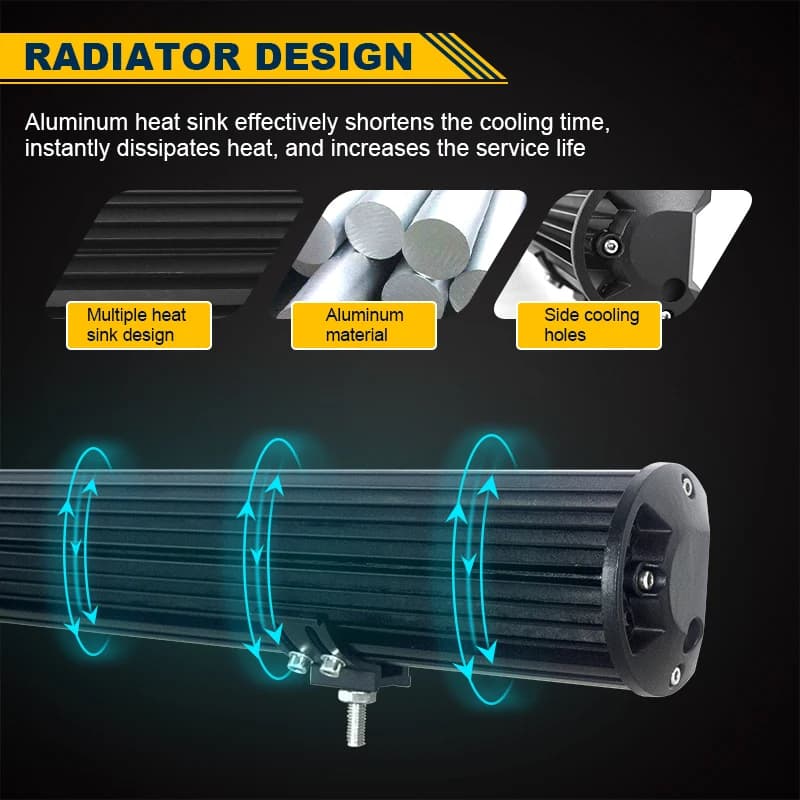 Barre lumineuse LED tout-terrain avec kit de fil de support rapide, lampes de travail pour voiture, 
